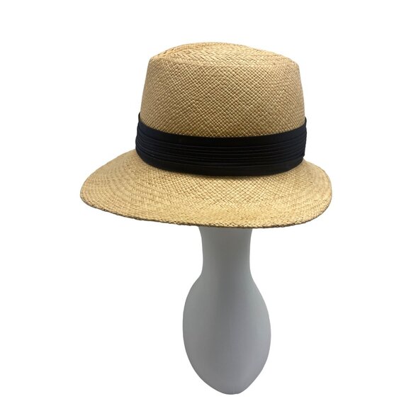 Betmar Straw Fedora Hat With Black Band For Men & Women - Picture 5 of 10